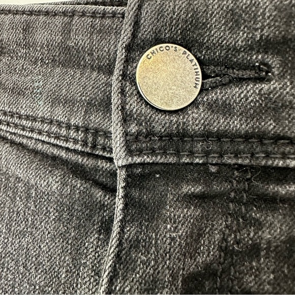 Chico’s Platinum Black Denim Jeans, size 1 Tall - Picture 9 of 13